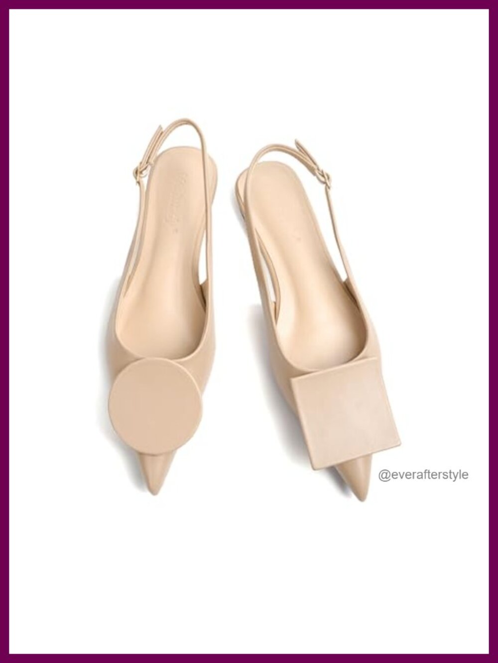 Vertundy Women's Slingback Flats Pointed Toe Low Heel Buckle